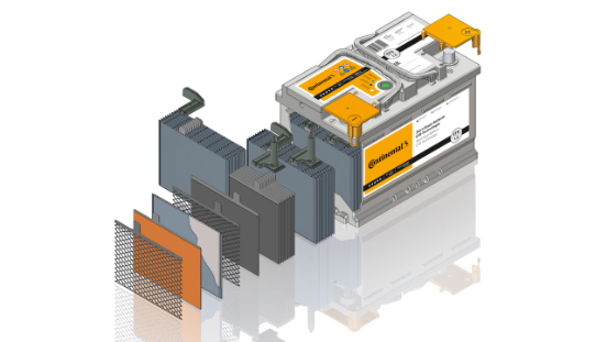 Continental Batterie EFB Exploded Ebenen 2019