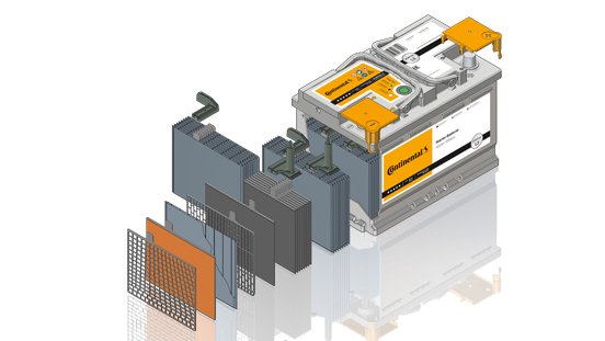 Continental Batterie Starter Exploded Ebenen 2019